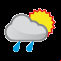 Céu nublado com chuva fraca